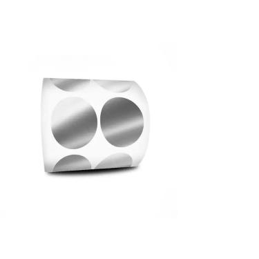 Imagem de Etiqueta Adesiva Bolinha Prata 3,40 Cm 34Mm Rolo 1000