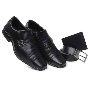 Imagem de Kit Sapato Social + Cinto + Carteira West Line- Calçado Preto Elegante