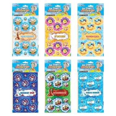 Imagem de Just For Laughs Adesivos Dr. Stinky's Scratch N Sniff para o verão, pacote com 6, S'Mores, brisa do oceano, Rocket Pop, churrasco, café gelado, dia de praia