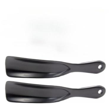 Imagem de Kit 2 Calçadeiras Longas 46cm para Sapatos, Tênis e Idosos - Universal, Fácil, Prática, Cor Preto(preto)