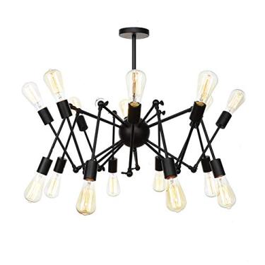Imagem de Lustre de vento industrial estilo vintage, luzes E27, lustre Sputnik para piso inclinado, teto, quarto, sala de estar, sala de jantar, cozinha, iluminação cromada