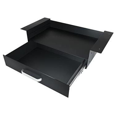 Imagem de Gome Gaveta de armazenamento sob a mesa com prateleira para laptop/livro/pastas, organizador de gaveta de camada dupla fácil de deslizar para baixo com trilho deslizante para home office, estação de trabalho
