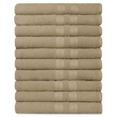 Imagem de Kit 10 Toalhas de Banho Pet Shop 100% Algodão Enxuta Caricinha (Bege)