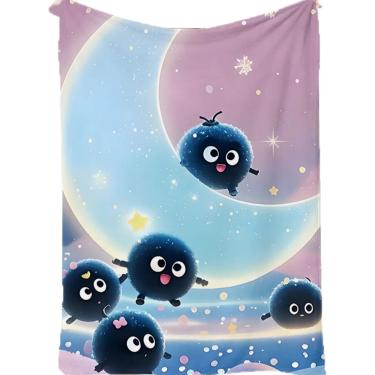 Imagem de Cobertor SANMU Flannel Halloween Pattern Creative Black Elfs Moon