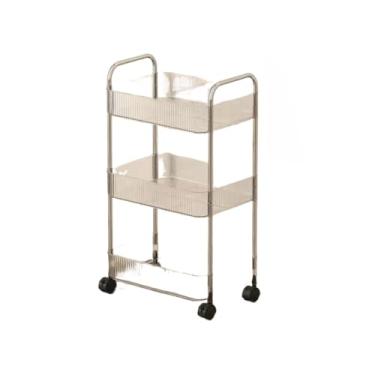 Imagem de Carrinho Organizador Pequeno Em AcríLico | Estante MóVel Com 3 Andares E Rodinhas | Organizador Multiuso Transparente Para Banheiro E Maquiagem(3 Andares G)