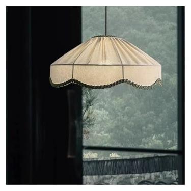 Imagem de Lustres de tecido retrô para restaurante, luminária pendente japonesa moderna, decoração para casa, luzes pendentes