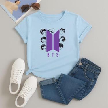 Imagem de Camiseta 100% Algodão Feminina Estampa BTS Desenho Cartoon 615 Alta Qu