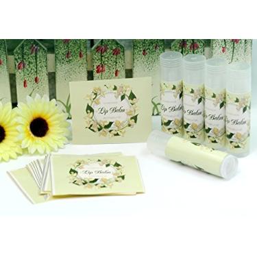 Imagem de ZZYBIA Produtos caseiros para cuidados com a pele adesivos adesivos para protetor labial creme para as mãos velas recipientes tubos 20 peças (protetor labial - floral amarelo)