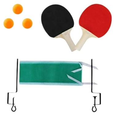 Imagem de Kit Ping Pong Tênis De Mesa - 2 Raquetes + 3 Bolas + 1 Rede