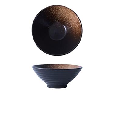 Imagem de WYUYIWH Tigela de cerâmica, tigelas de ramen, tigelas de macarrão, tigelas de arroz de macarrão doméstico, tigelas de sopa criativas (Cor: 2, Tamanho: C)