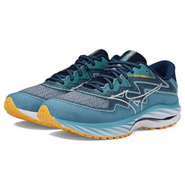 Imagem de Mizuno Tênis de corrida masculino Wave Rider 27, Adriatic Blue-Snow White, 47