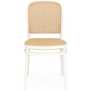 Imagem de Cadeira Em Polipropileno Com Assento E Encosto Com Relevo Estilo Palha Roma Branco