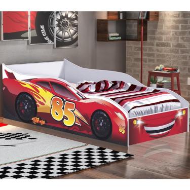 Imagem de Cama Quarto Solteiro Carro Vermelho