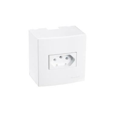 Imagem de Caixa Sobrepor 75X75 Tomada Margirius Sleek 2P+T 10A Branca