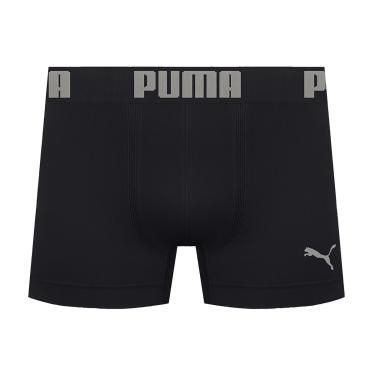 Imagem de Cueca Boxer Puma Sem Costura Masculina - Preto e Prata