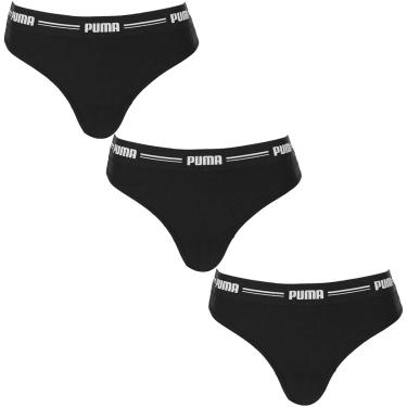 Imagem de Kit 3 Calcinhas Puma Fio Dental Feminina - Preto