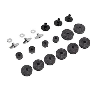 Imagem de Mingzhe Kit de Almofada de Feltro para Pratos de Tambor, Kit Antiderrapante para Melhoria da Qualidade do Som, Acessório de Conjunto de Bateria (Cinza)