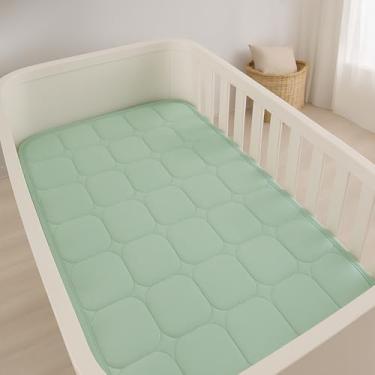 Imagem de Edredom de Berço Malha 100% Algodão Matelado com Viés Verde Bebê