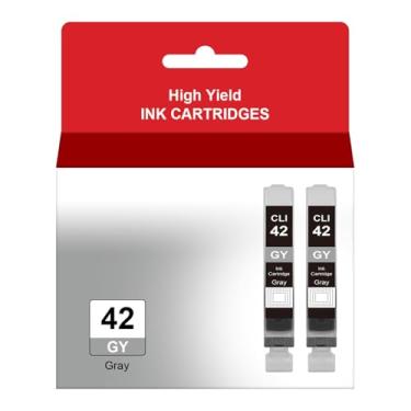 Imagem de Cartucho de tinta cinza CLI-42 de substituição para CLI42 CLI 42GY Ink Work para impressora Pro-100 Pro-100S (CLI-42 Tanque de tinta cinza, pacote com 2)