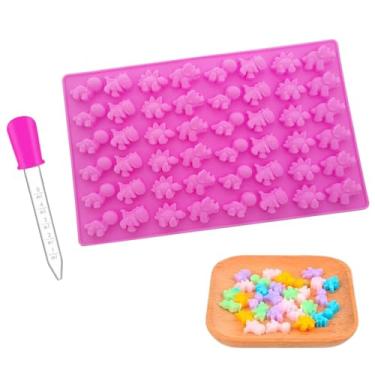 Imagem de Molde de Silicone Mini Dinossauro Bala Fini 48 Cavidades Forma Goma Doce Chocolate