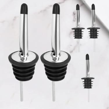 Imagem de Conjunto de tampa de garrafa de vinho de 5 peças - Vedação de silicone hermética para preservação de bebidas (5 gorros)