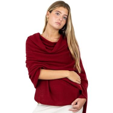 Imagem de Velanio Cashmere Cachecol luxuoso de malha para viagem, estola pashmina, cachecol para todas as estações para mulheres, mistura de lã de caxemira, Marrom, Large