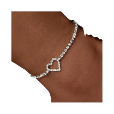 Imagem de Pulseiras De Corrente Com Strass Prata E Ouro Para Mulheres, Acessório