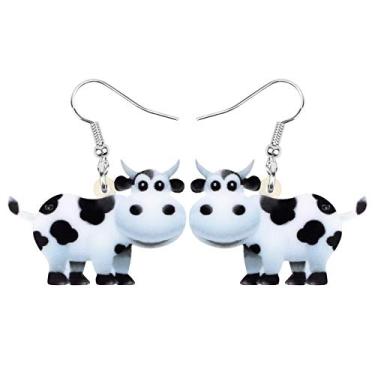 Imagem de Brincos de vaca de gado leiteiro de acrílico fofo com pingente de gota de animais de fazenda, joias para mulheres, pingente de presente, Medium, Acrílico, Sem pedra preciosa