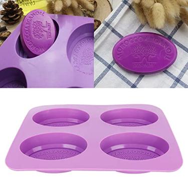 Imagem de Molde de silicone de 4 cavidades, material de grau alimentício flexível antiaderente para fabricação de sabão, fabricação de velas, cupcakes de panificação, geleias, artesanato DIY, projetos de
