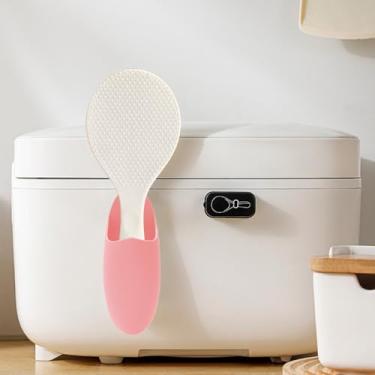 Imagem de Mini suporte de colher de arroz cozinha casa banheiro prateleira de armazenamento, rosa