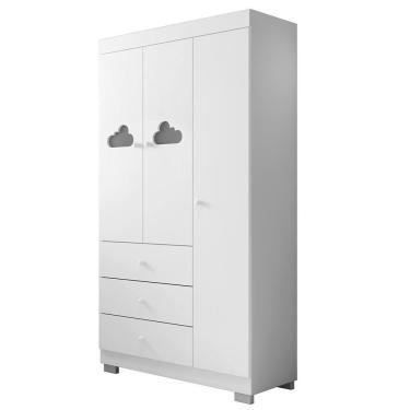 Imagem de Guarda Roupa Infantil Ane 3 Portas E 3 Gavetas Branco - Phoenix Baby Branco