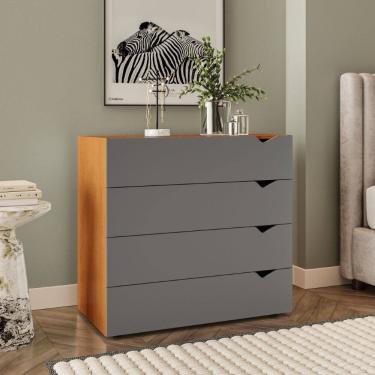 Imagem de Cômoda 4 Gavetas Porto Freijó Cinza Politorno Móveis