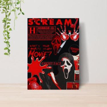 Imagem de Quadro Ghost Face Panico Terror A4  Placa MDF 04 - Lomi Art