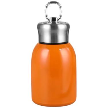 Imagem de Mini garrafa de água isolada a vácuo de aço inoxidável para bebidas quentes e frias, xícara de café de viagem 300 ml (laranja)