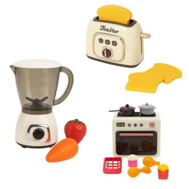 Imagem de Kit Cozinha Completa Acessorios Divertidos Pilha Som Verdade - Bruartt