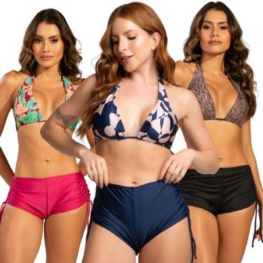 Imagem de KIT 3 Biquíni Bionda Calsinha Estampado Vekyo Confortavel Moda Praia B