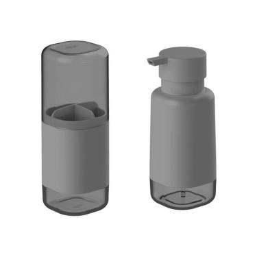 Imagem de Kit Porta Sabonete Porta Escova 2Pc Dual Ou Banheiro Lavabo