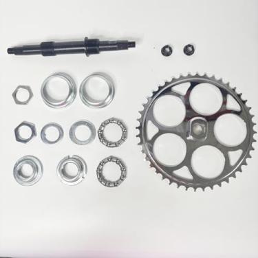 Imagem de JZSPORTS Pedaleira inferior de bicicleta com copo de 5 cm com eixo de manivela de 200 mm, kit de conversão de bicicleta com roda dentada de 36T/44T disponível (apenas roda dentada de 44T com eixo)