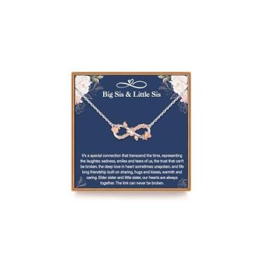 Imagem de IEFLIFE Colar de presente para mulheres – Corrente de prata esterlina 925 banhada a ouro rosa 14K Infinito Presentes para mãe filha, presentes de aniversário para avó, neta e irmã, Zircônia cúbica