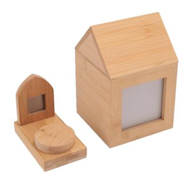 Imagem de Acouto Forma de Casa de Urna para Fotos de Animais de Estimação - Linda Caixa de Cinzas Memorial para Cães e Gatos Com Espaço para Fotos Personalizado (Grande Combinação)