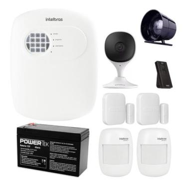 Imagem de Kit De Segurança Com Alarme E Câmera Wifi 4 Sensores Sem Fio - INTELBR