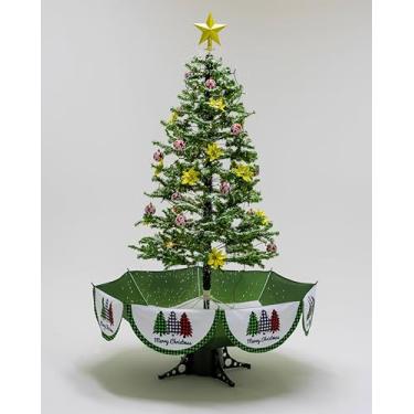 Imagem de Árvore de Natal Grande, Base Guarda-Chuva com Neve, Iluminação, Música 115 x 190