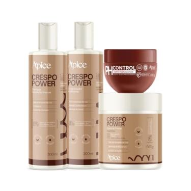 Imagem de Kit Shamp, Cond, Creme de Pentear Crespo e Máscara Ph Control 280g - Ápice