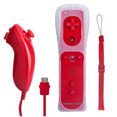 Imagem de TechKen Controle remoto com Motion Plus integrado e Nunchuk, compatível com Wii e Wii U. Ideal para todos os jogos Wii