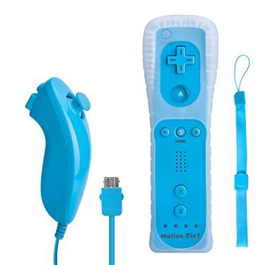 Imagem de TechKen Controle remoto compatível com Wii, Wii U com Motion Plus integrado e Nunchuck