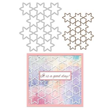 Imagem de 1 estêncil de matriz de corte de aço carbono com tema de estrela, modelo de scrapbook para álbum de fotos faça você mesmo, álbum de fotos decorativo em relevo, cartão de papel, artesanato, suprimento