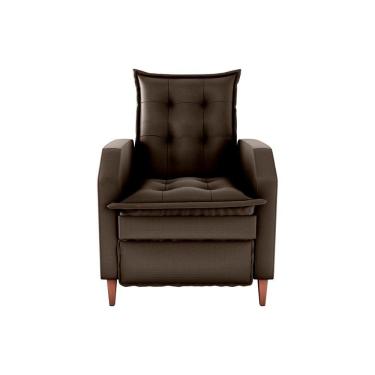 Imagem de Poltrona Amamentação Luxo Reclinável Com Assento Confortável Yaris Matrix Veludo Turkey Marrom