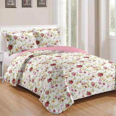 Imagem de Kit Cobre Leito Casal + 2 Porta-travesseiros Patchwork Napoli - 8