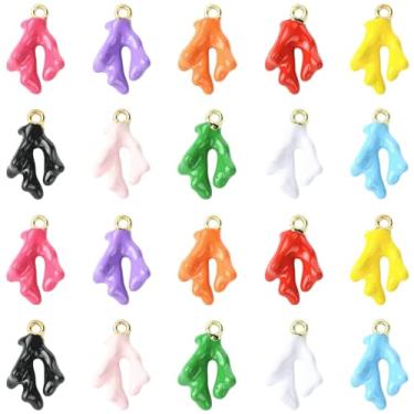 Imagem de UR URLIFEHALL 40 peças, pingentes de coral esmaltados, 10 cores, pingentes de animais oceânicos, vida marinha, para fazer você mesmo, pulseira, colar, brincos, joias