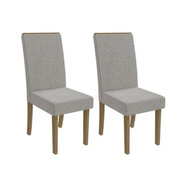 Imagem de Kit 2 Cadeiras De Cozinha 2cad142cn 2 Un Canela Bouclê Cinza